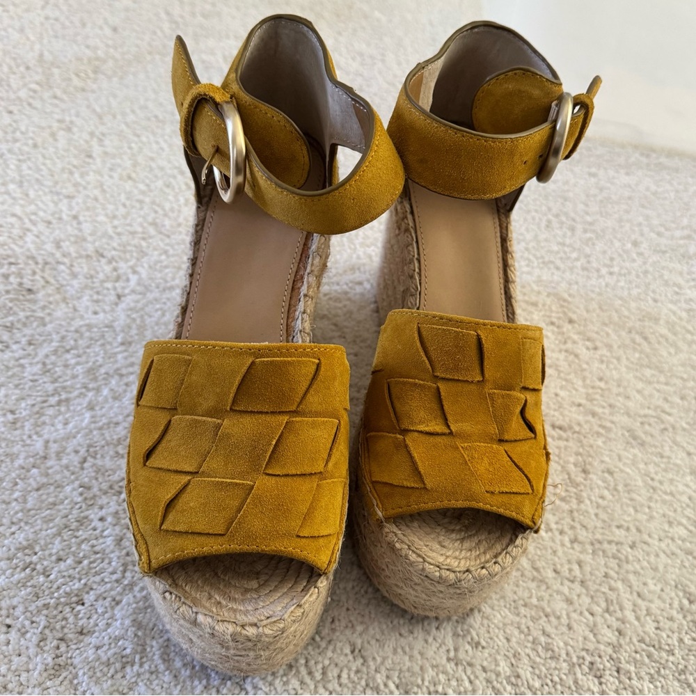 MARC FISHER LTD Adalla Basketweave Suede Platform Wedge Sandals - Picture 3 of 7